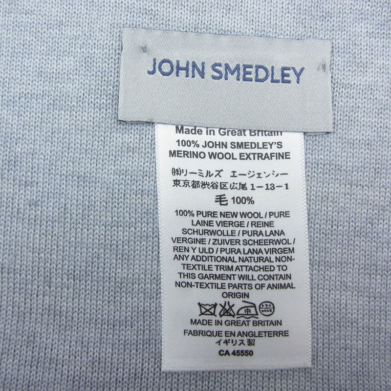 JOHN SMEDLEY ジョンスメドレー 英国製 MERINO WOOL EXTRAFINE エクストラファイン メリノウール100％ マフラー ストール グレー系【中古】