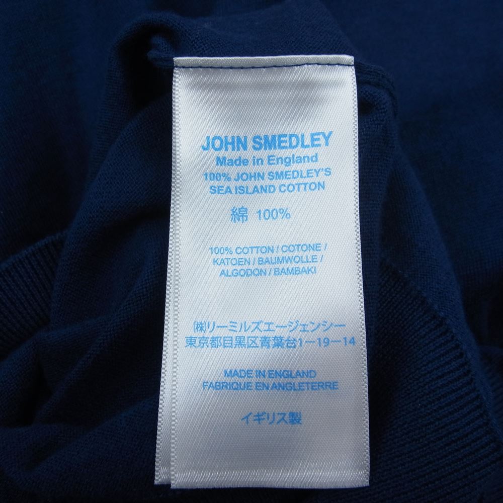 JOHN SMEDLEY ジョンスメドレー 英国製 30G SEA ISLAND COTTON 30G Ｖネック ニット ブルー系 M【中古】