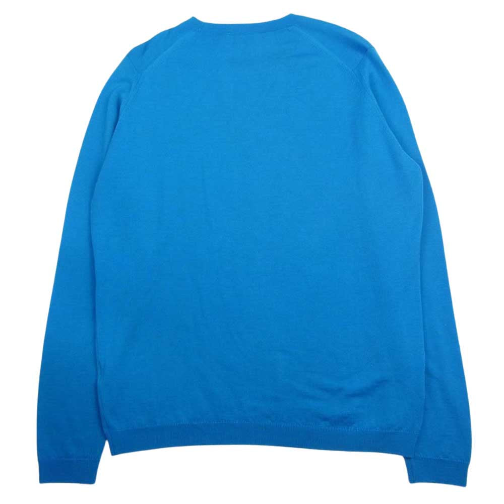 JOHN SMEDLEY ジョンスメドレー 英国製 ウール ポケット付き クルーネック ニット セーター ブルー系 L【中古】