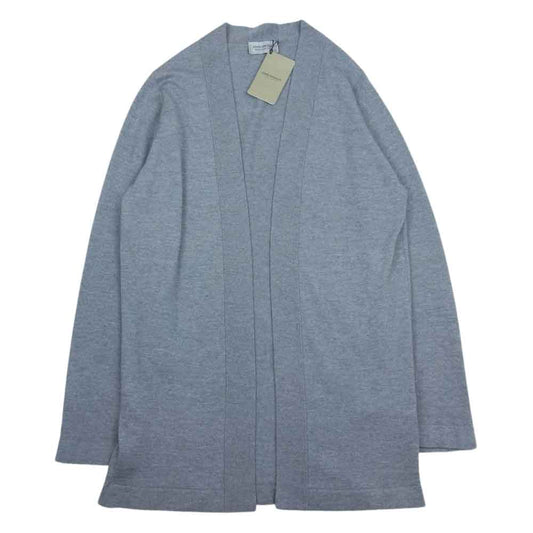 JOHN SMEDLEY ジョンスメドレー A4203 英国製 MERINO WOOL UNISEX CARDIGAN メリノウール ボタンレス ノーカラー カーディガン グレー系 M【美品】【中古】