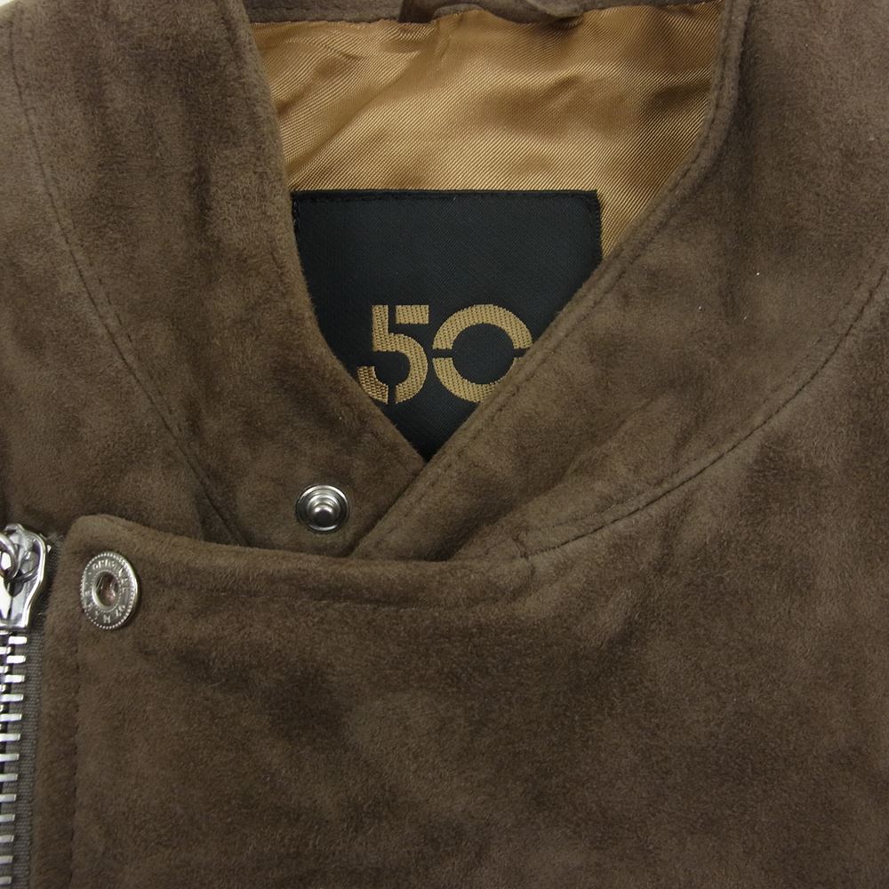 チンクワンタ BEAMS F CINQUANTA スエード スタンドカラー ダブル