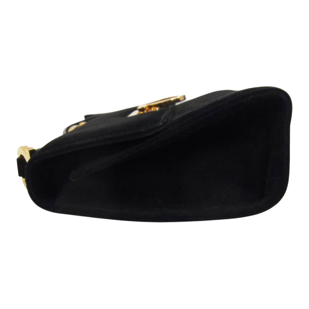 Salvatore Ferragamo サルヴァトーレフェラガモ ガンチーニ スエード ショルダー バッグ ブラック系【中古】