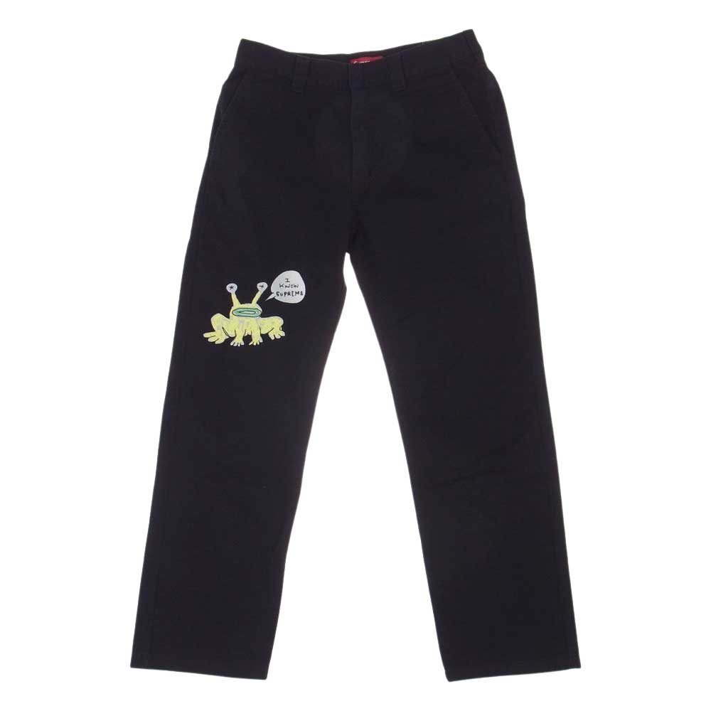 Supreme シュプリーム Daniel Johnston Embroidered Work Pant ダニエル ジョンストン 刺繍 ワーク パンツ ブラック系 30【中古】