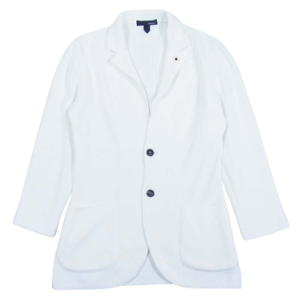 LARDINI ラルディーニ JVLJM70J イタリア製 2B シングル コットンニット テーラードジャケット ホワイト ホワイト系 S【中古】
