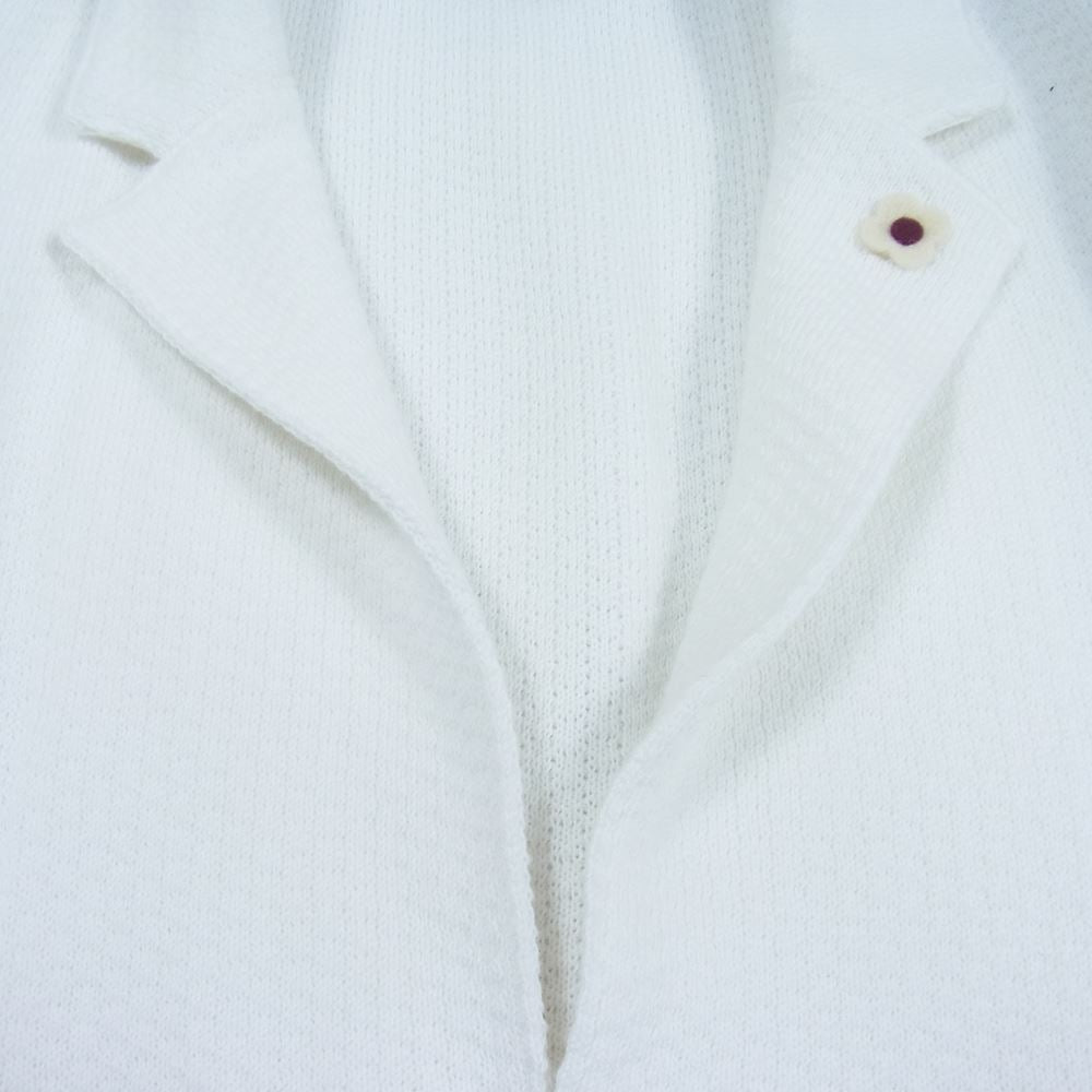 LARDINI ラルディーニ JVLJM70J イタリア製 2B シングル コットンニット テーラードジャケット ホワイト ホワイト系 S【中古】