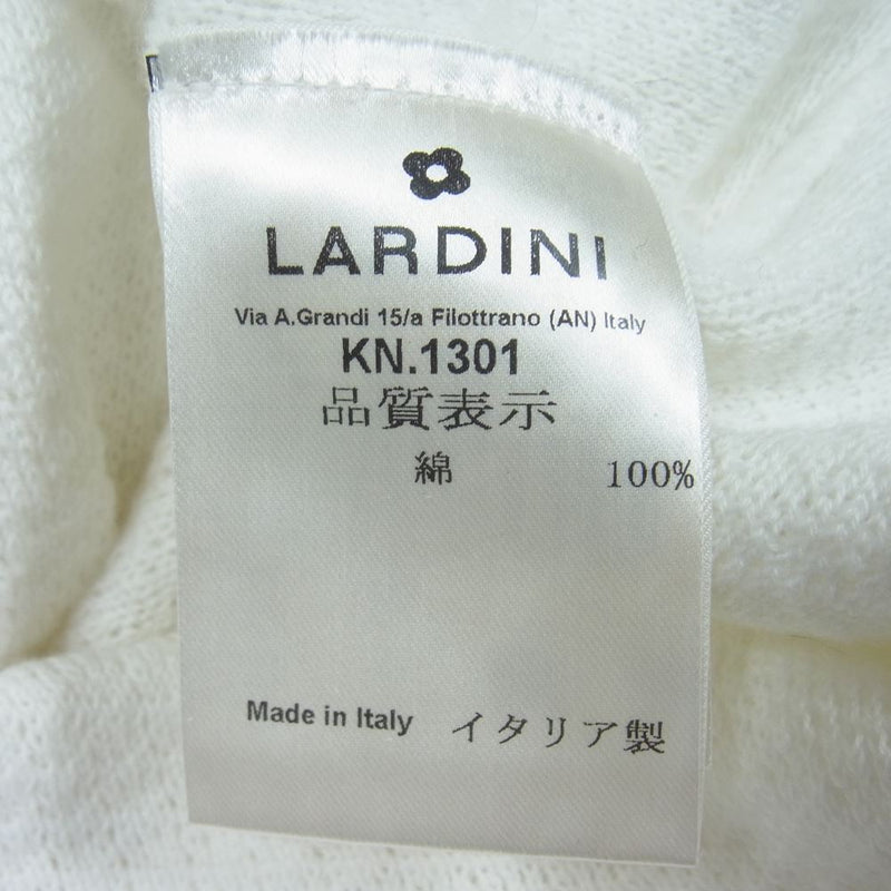 LARDINI ラルディーニ JVLJM70J イタリア製 2B シングル コットンニット テーラードジャケット ホワイト ホワイト系 S【中古】