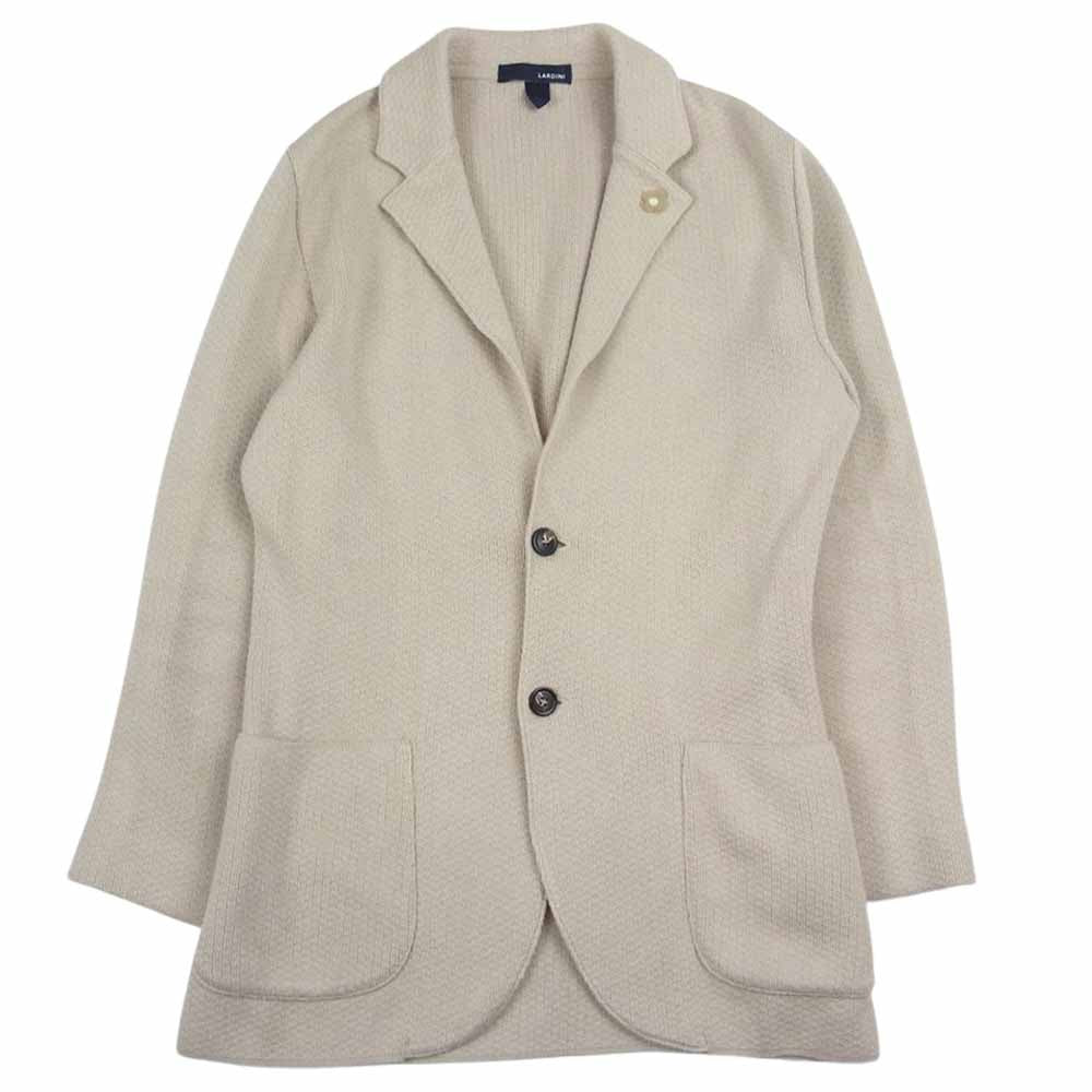 LARDINI ラルディーニ JVLJM70J イタリア製 2B シングル コットンニット テーラードジャケット ベージュ ベージュ系 S【中古】