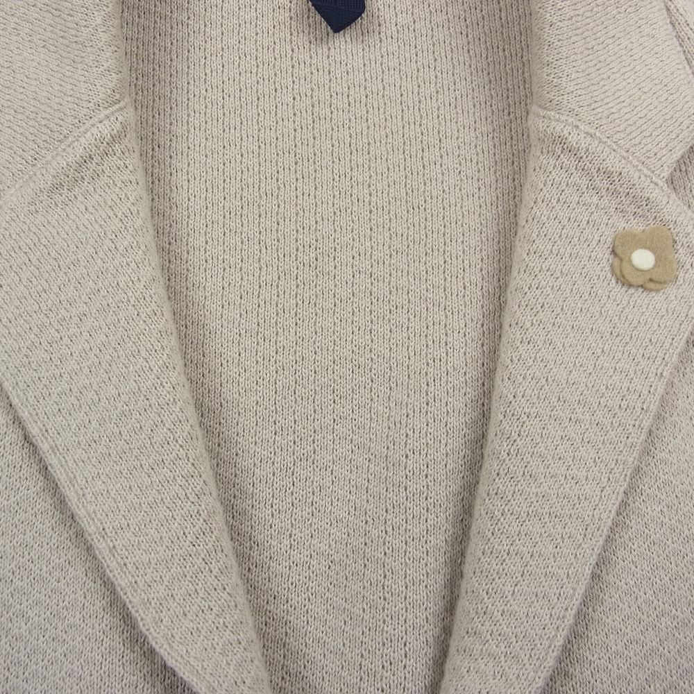 LARDINI ラルディーニ JVLJM70J イタリア製 2B シングル コットンニット テーラードジャケット ベージュ ベージュ系 S【中古】