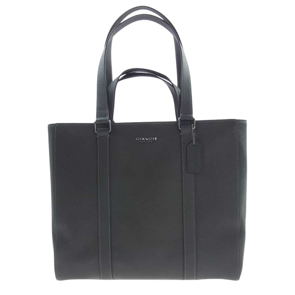 COACH コーチ H2222 C8157 ハドソン 2WAY オールレザー ビジネス トートバッグ グリーン系【美品】【中古】