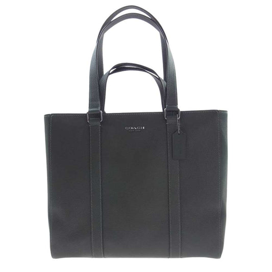 COACH コーチ H2222 C8157 ハドソン 2WAY オールレザー ビジネス トートバッグ グリーン系【美品】【中古】
