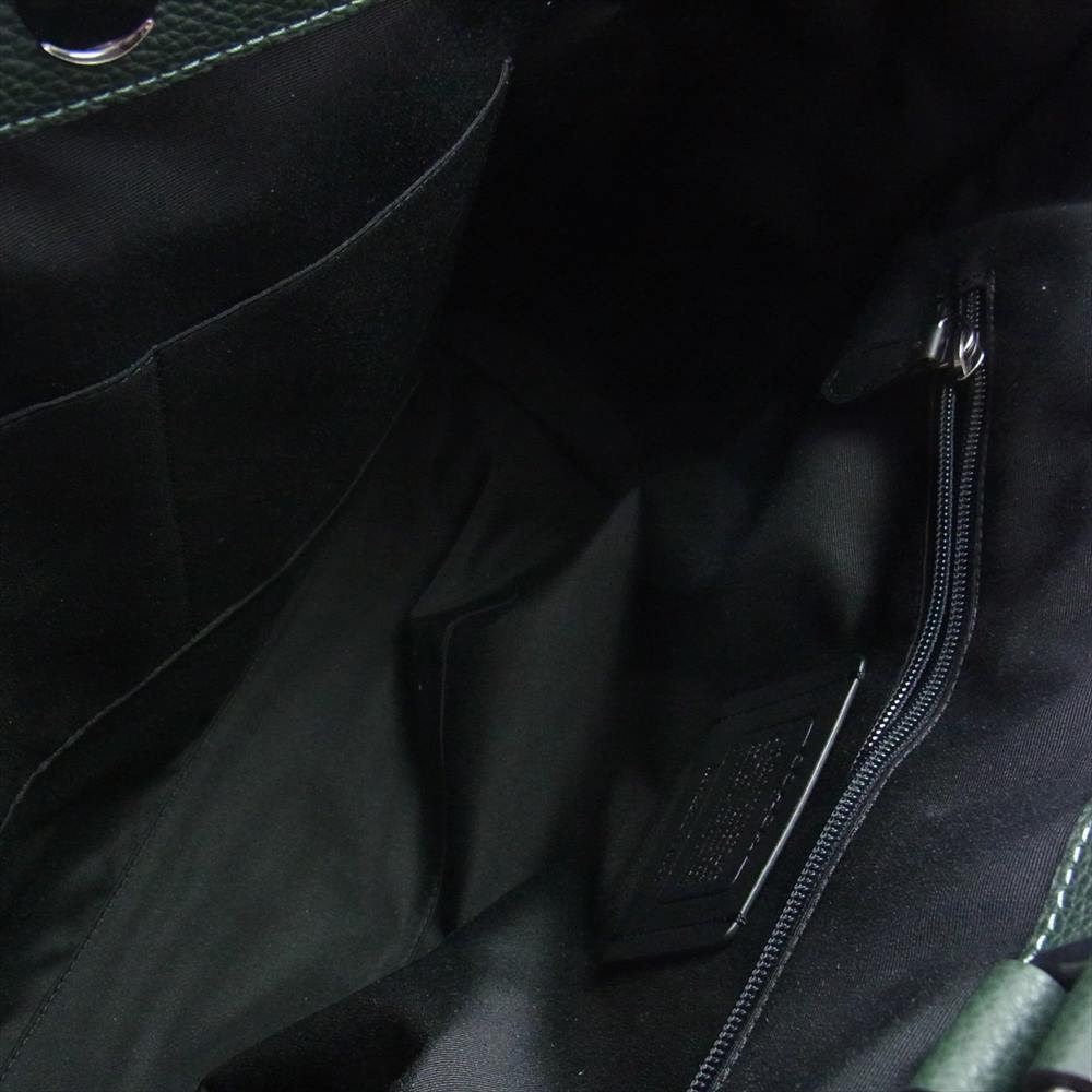 COACH コーチ H2222 C8157 ハドソン 2WAY オールレザー ビジネス トートバッグ グリーン系【美品】【中古】