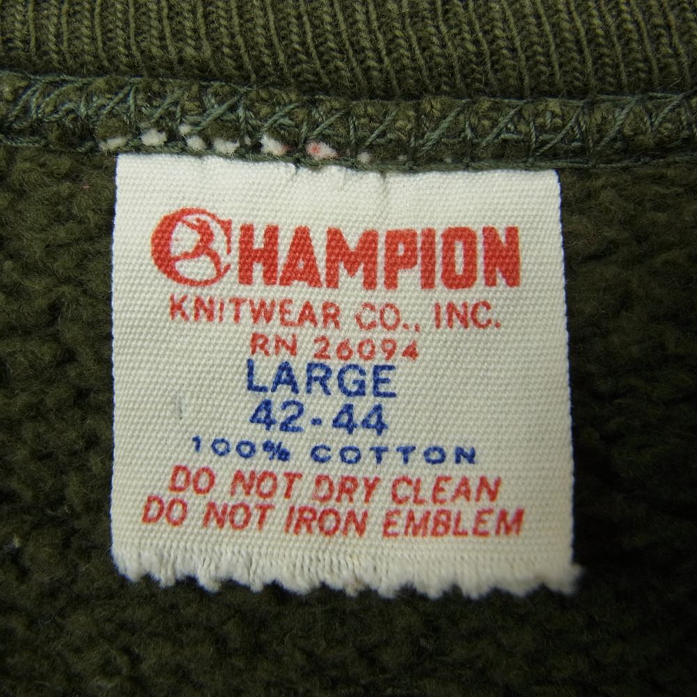 Champion チャンピオン ランナーズIN C 60年代 半袖 スウェット カーキ系 L【中古】