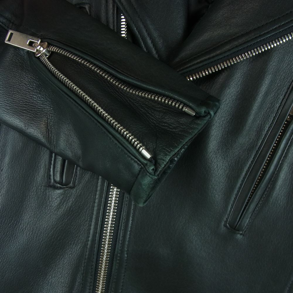 Moonage Devilment ムーンエイジデビルメント mjk-0162 シープ レザー ダブルライダース ジャケット ブラック系 44【中古】