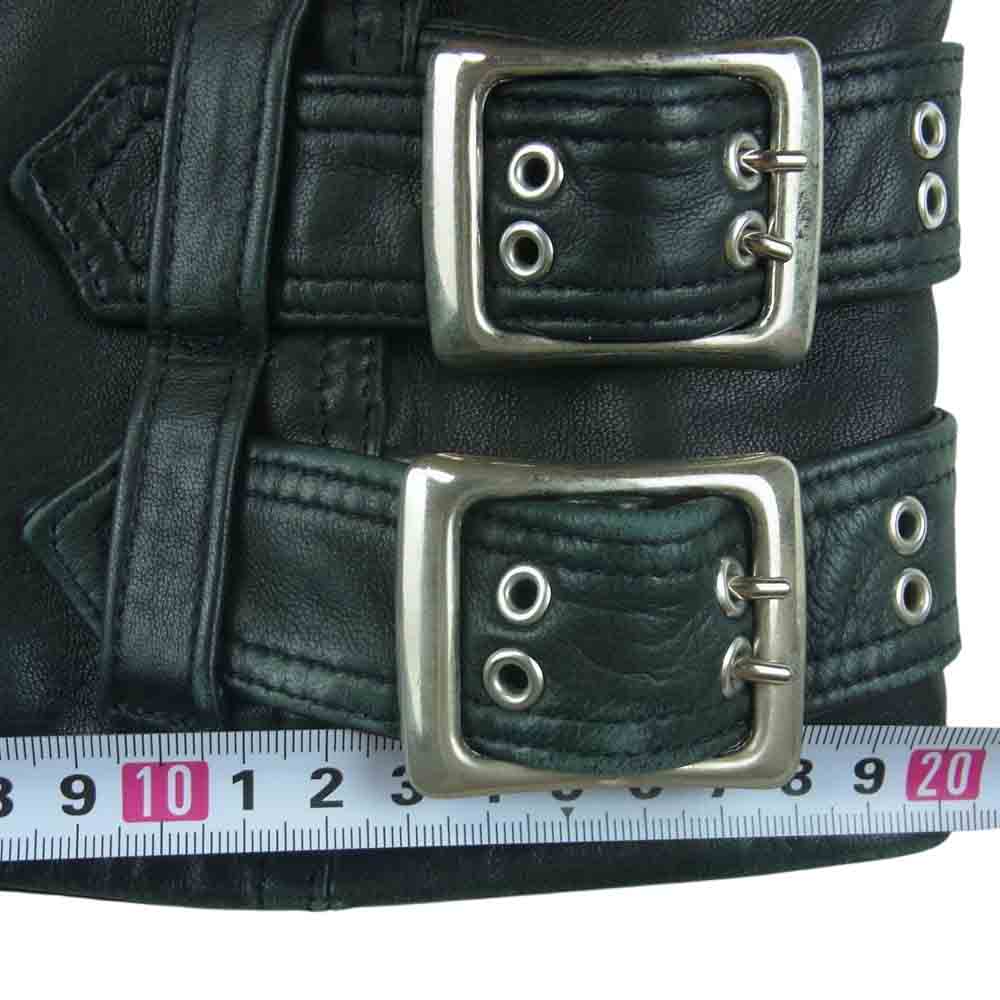 Moonage Devilment ムーンエイジデビルメント mjk-0162 シープ レザー ダブルライダース ジャケット ブラック系 44【中古】