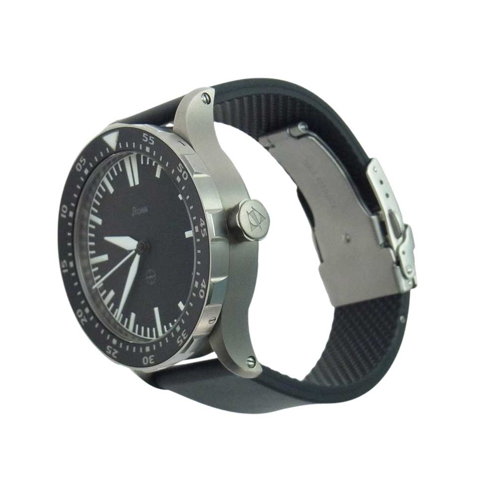 ストーヴァ STW-TESTAF-RB_C 国内正規代理店証明書付属 Flieger TO1 TESTAF フリーガー テスタフ ドイツウォッチ 自動巻き 黒文字盤 腕時計 ブラック系【中古】