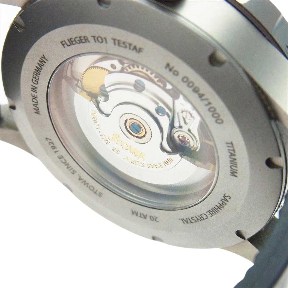 ストーヴァ STW-TESTAF-RB_C 国内正規代理店証明書付属 Flieger TO1 TESTAF フリーガー テスタフ ドイツウォッチ 自動巻き 黒文字盤 腕時計 ブラック系【中古】