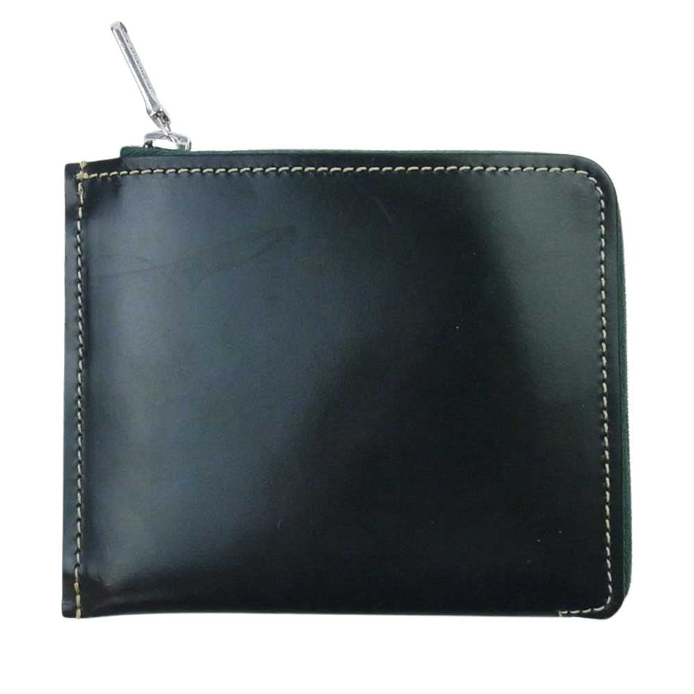 WHITE HOUSE COX ホワイトハウスコックス S3068 SLIM ZIP WALLET スリム ジップ ウォレット L字ラウンド ブライドルレザー グリーン系【中古】