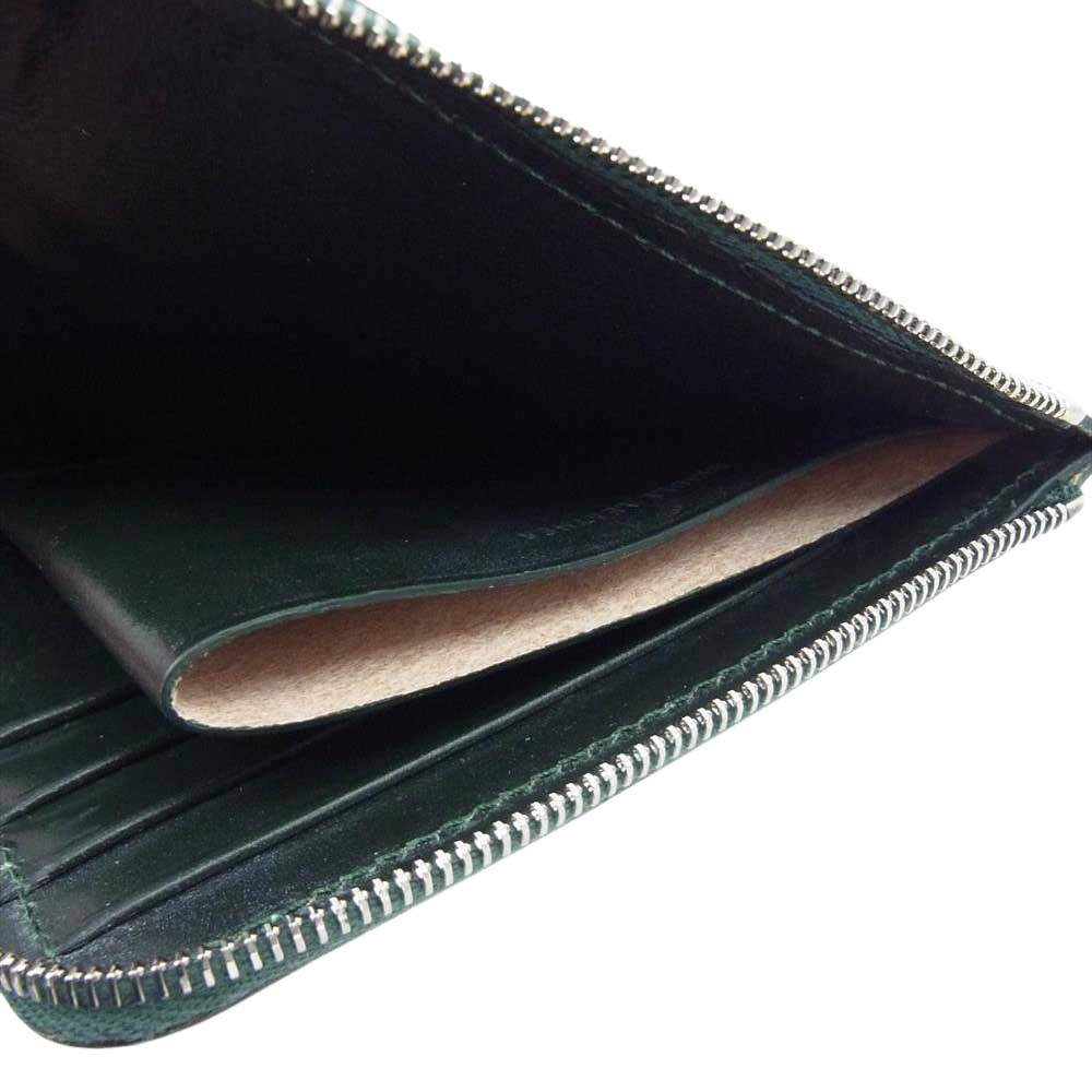 WHITE HOUSE COX ホワイトハウスコックス S3068 SLIM ZIP WALLET スリム ジップ ウォレット L字ラウンド ブライドルレザー グリーン系【中古】