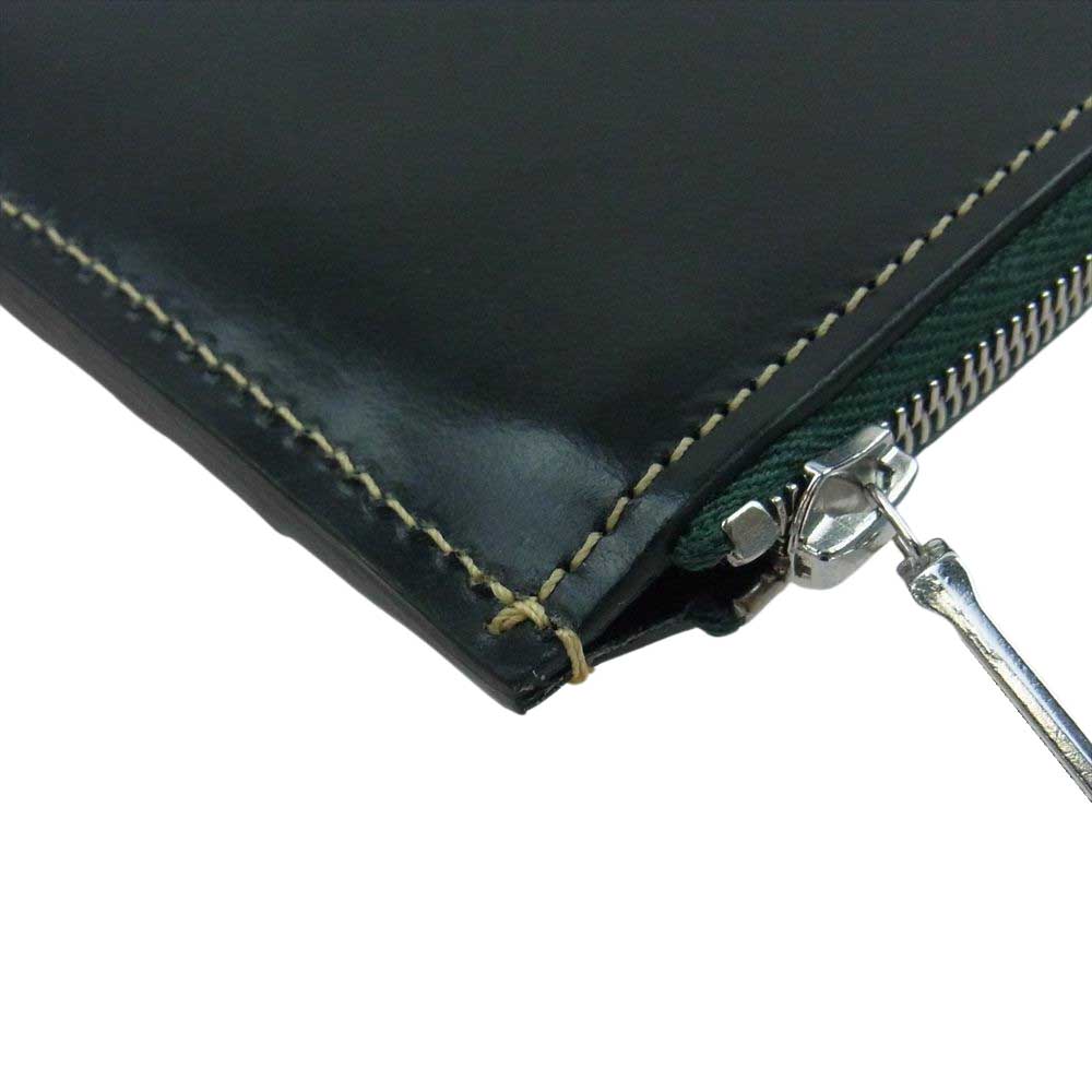 WHITE HOUSE COX ホワイトハウスコックス S3068 SLIM ZIP WALLET スリム ジップ ウォレット L字ラウンド ブライドルレザー グリーン系【中古】