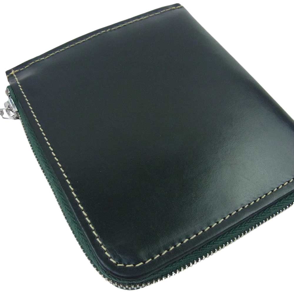 WHITE HOUSE COX ホワイトハウスコックス S3068 SLIM ZIP WALLET スリム ジップ ウォレット L字ラウンド ブライドルレザー グリーン系【中古】