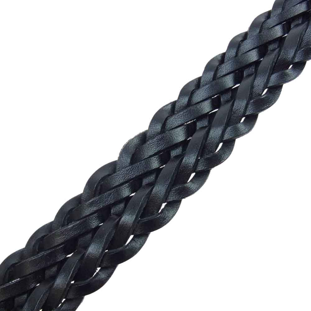 WHITE HOUSE COX ホワイトハウスコックス P2274 PLAITED BELT レザー メッシュ ベルト  ブラック系【美品】【中古】