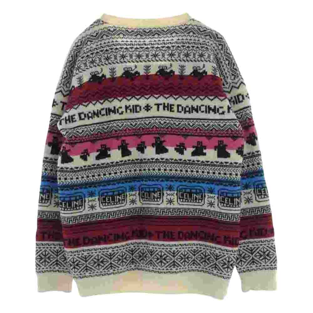 CELINE セリーヌ 21SS 2A08L715M THE DANCING KID ウールジャガード ルーズカーディガン マルチカラー系 S【中古】