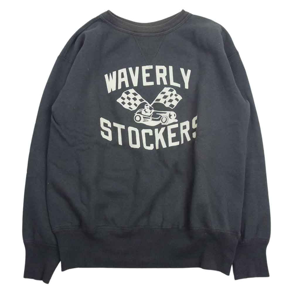 WAREHOUSE ウエアハウス 前V フロッキー プリント スウェット ブラウン系 M【中古】