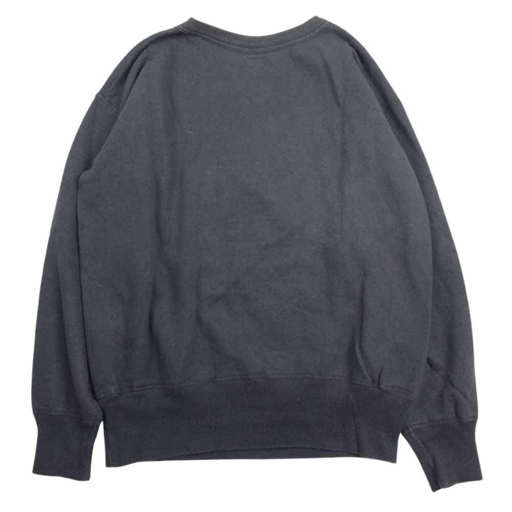 WAREHOUSE ウエアハウス 前V フロッキー プリント スウェット ブラウン系 M【中古】