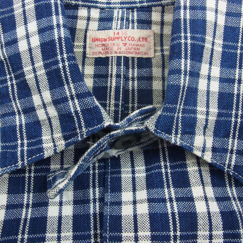ユニオン サプライ パラカチェック ワーク ジャケット カバーオール ジャケット ネイビー系 14.5【中古】