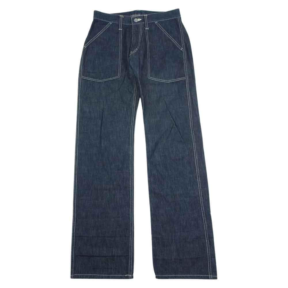 児島ジーンズ シンチバック ワーク パンツ インディゴブルー系 32【中古】