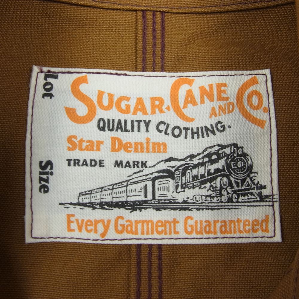SUGAR CANE シュガーケーン 13oz ブラウンダック ワーク コート ジャケット カバーオール ライトブラウン系 36【中古】