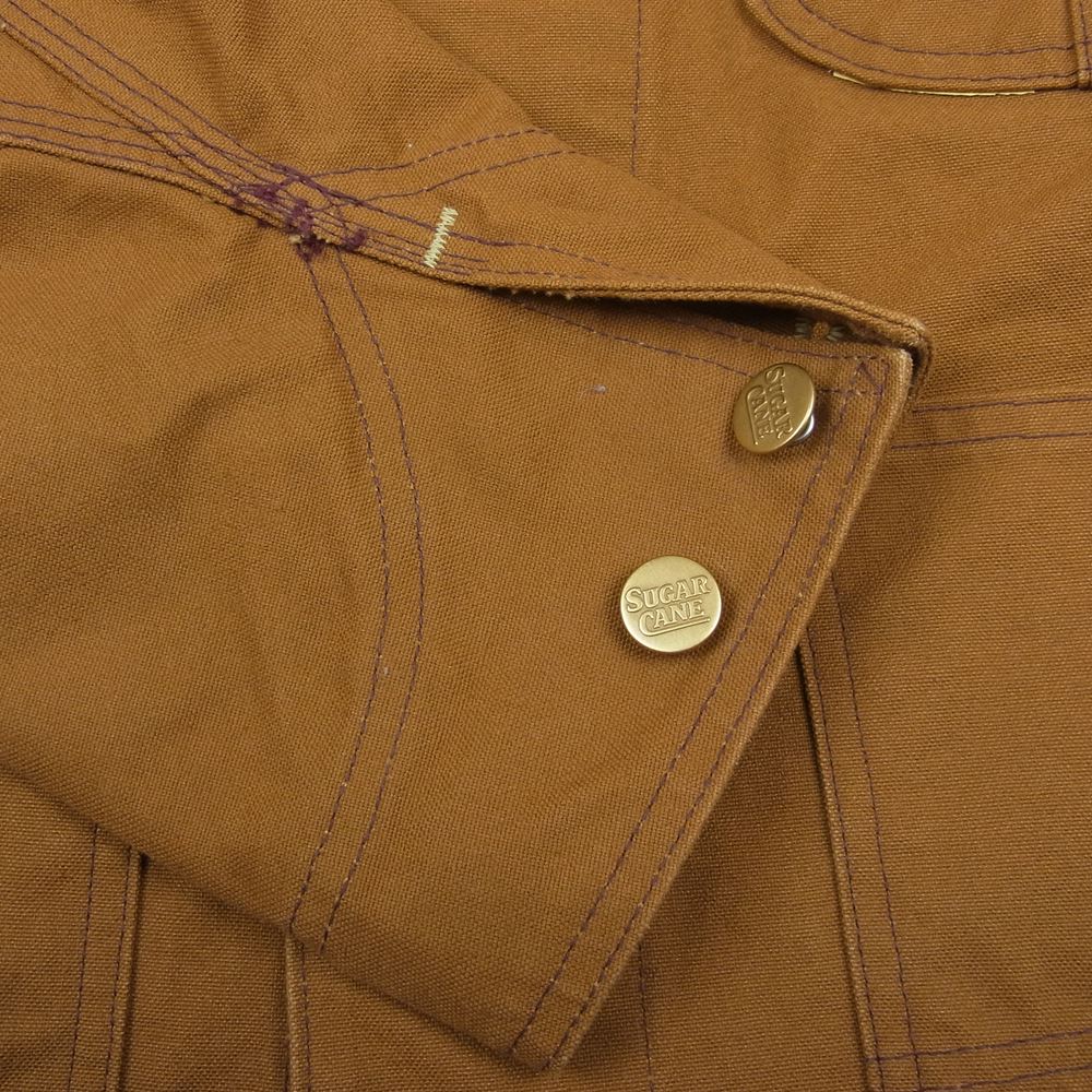 SUGAR CANE シュガーケーン 13oz ブラウンダック ワーク コート ジャケット カバーオール ライトブラウン系 36【中古】