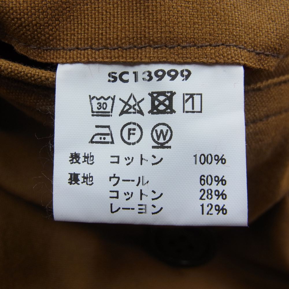 SUGAR CANE シュガーケーン SC13999 MACKNAW COAT 13oz ブラウンキャンバス マッキノー コート ライトブラウン系 36【中古】