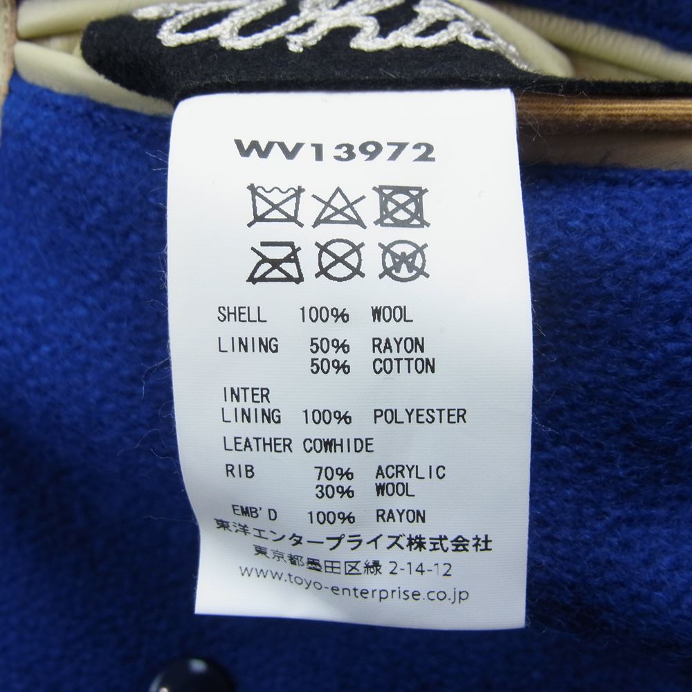 WHITESVILLE ホワイツビル WV13972 × UCLA 30oz. WOOL SET-IN MELTON AWARD JACKET フルデコレーション スタジャン アワード ジャケット ブルー系 36【中古】