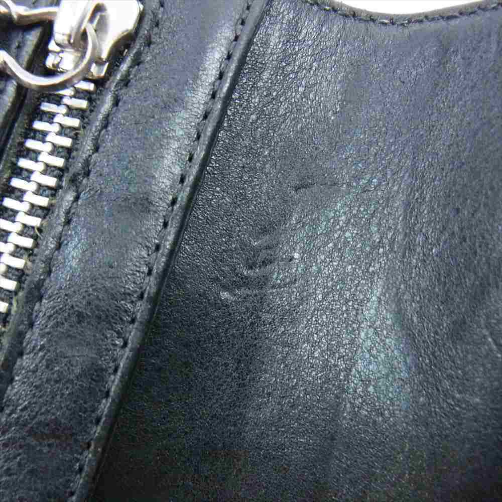 CHROME HEARTS クロムハーツ（原本無） WAVE ウェーブ クロスボールボタン レザー ウォレット 財布 ブラック系【中古】