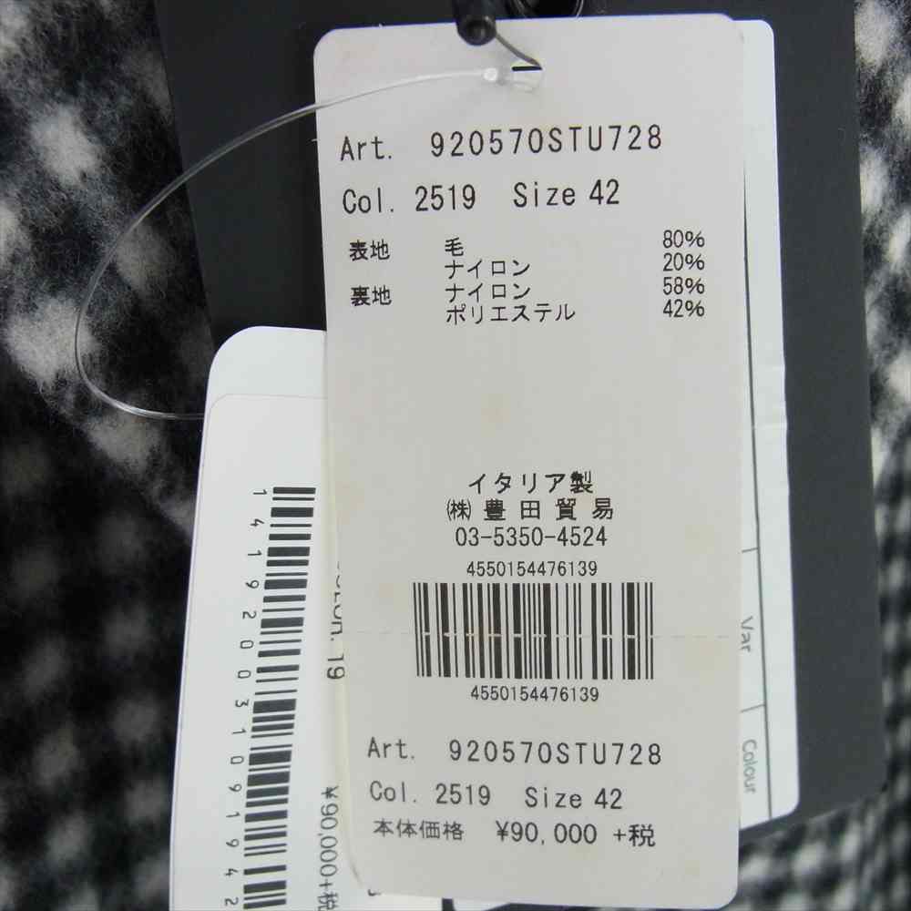 イーヴォ OSTUNI ベルテッド　コート ホワイト系 ブラック系 42【新古品】【未使用】【中古】