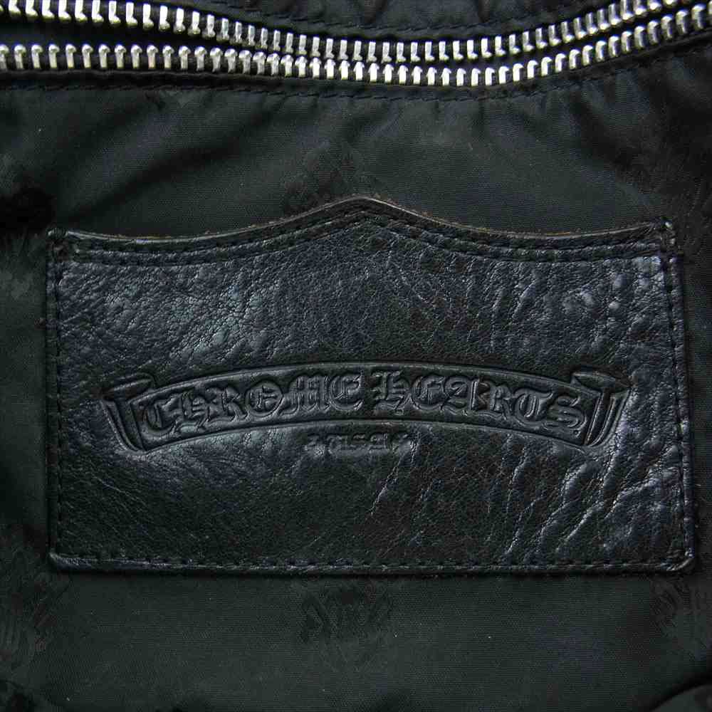 CHROME HEARTS クロムハーツ（原本有） FS TOTE クロスパッチ レザー トートバッグ ブラック系【中古】