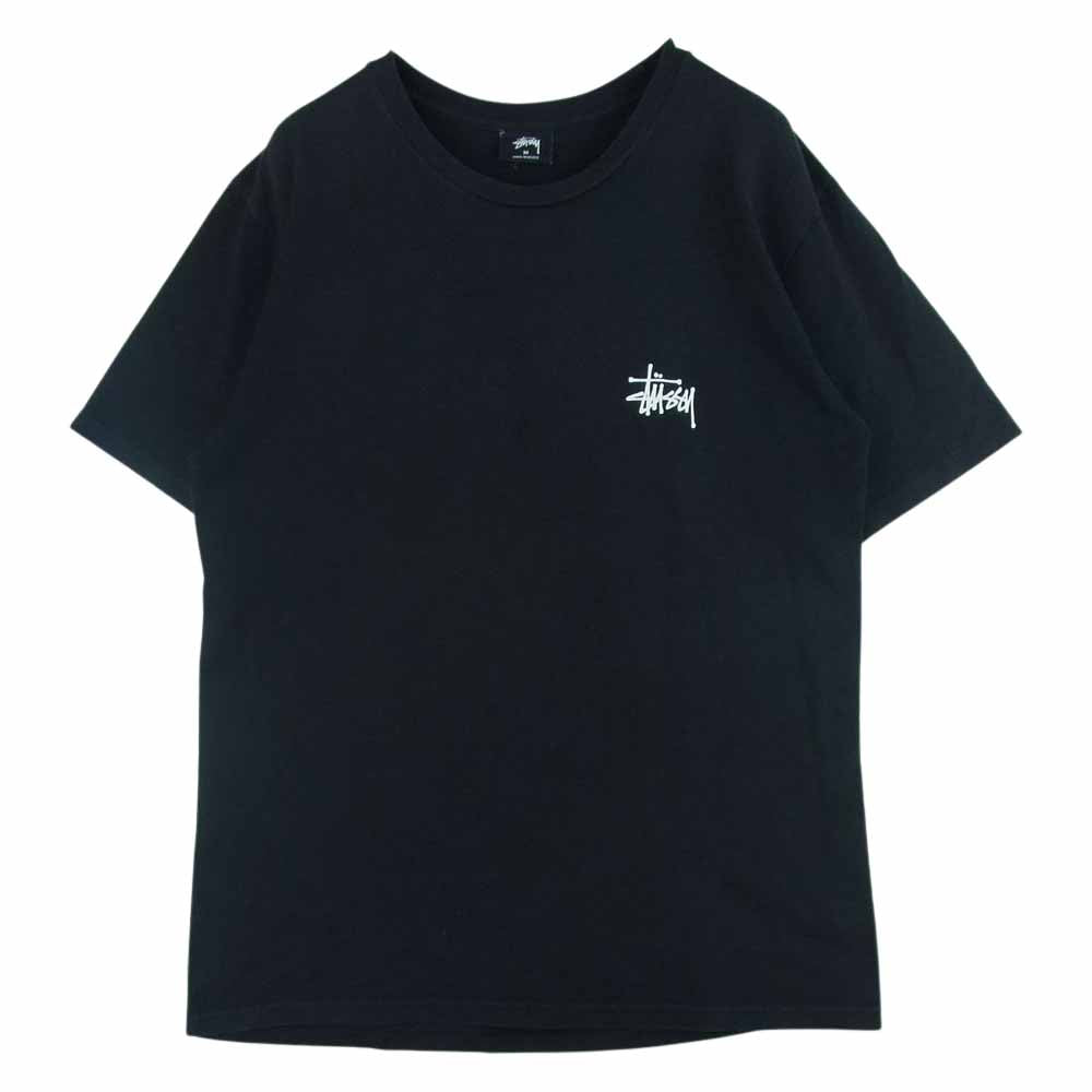 STUSSY ステューシー ロゴプリント 半袖 Tシャツ コットン メキシコ製 ブラック系 M【中古】