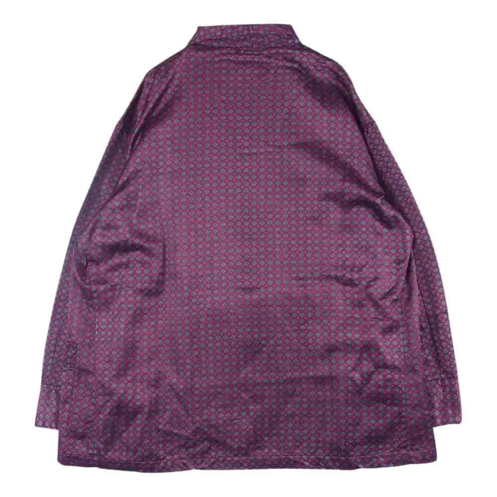 ゴーゲッター REMAKE PAJAMA ZIP UP SHIRT リメイク フルジップ パジャマ シャツ 長袖 ワインレッド系 ブルー系【美品】【中古】
