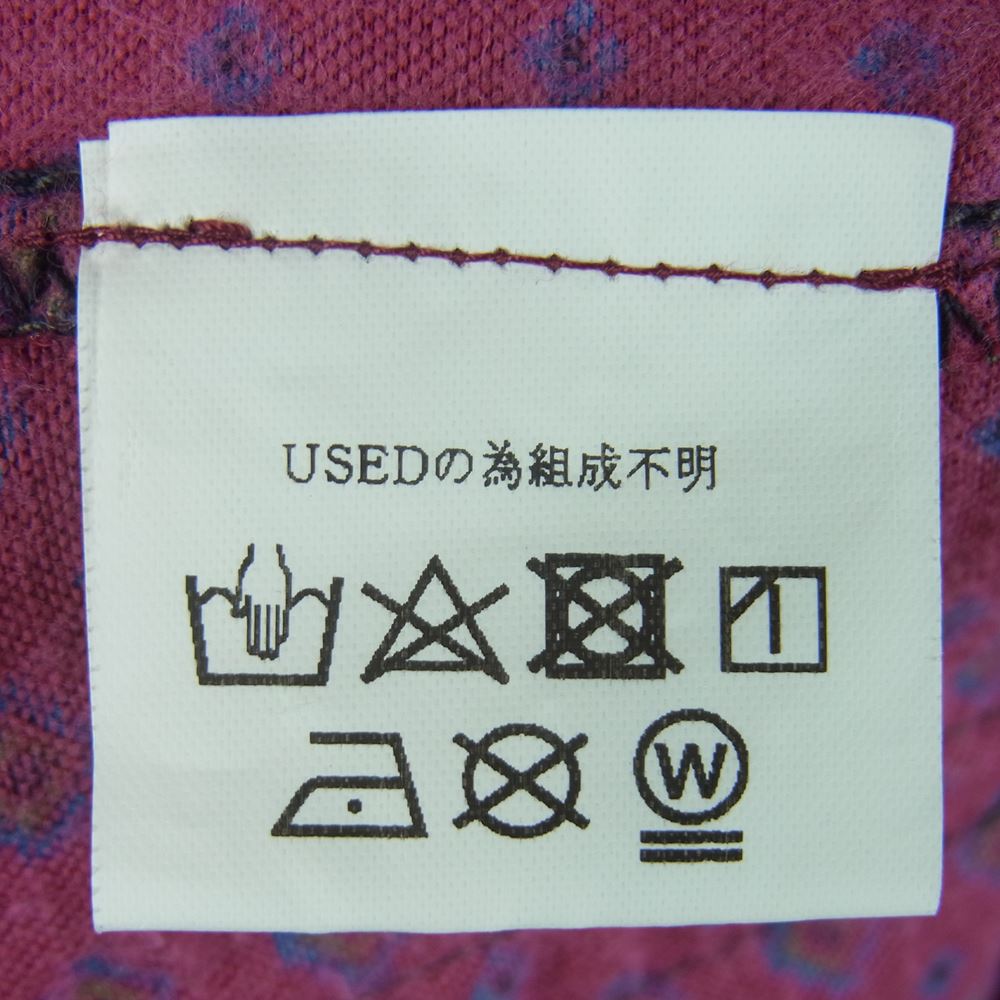 ゴーゲッター REMAKE PAJAMA ZIP UP SHIRT リメイク フルジップ パジャマ シャツ 長袖 ワインレッド系 ブルー系【美品】【中古】