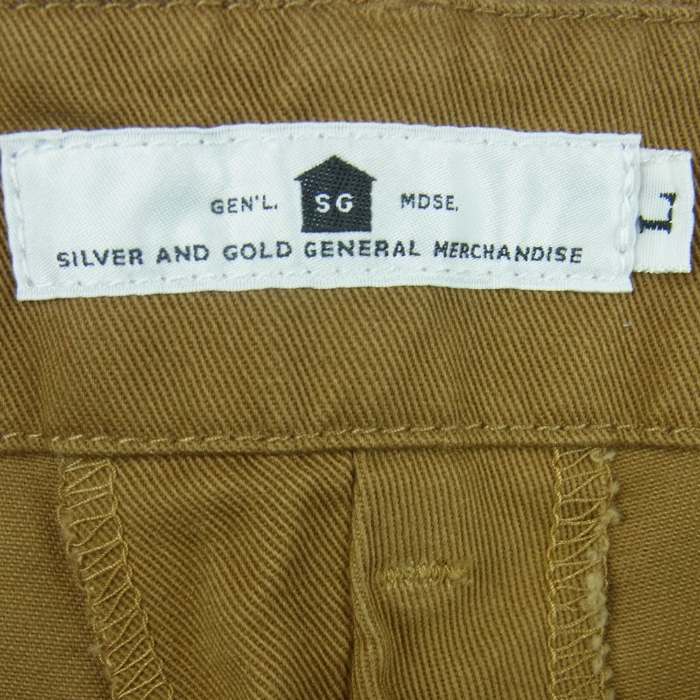 シルバーアンドゴールド CHINO TROUSERS Ash Brown チノ トラウザー パンツ チノパン ブラウン系 L【新古品】【未使用】【中古】