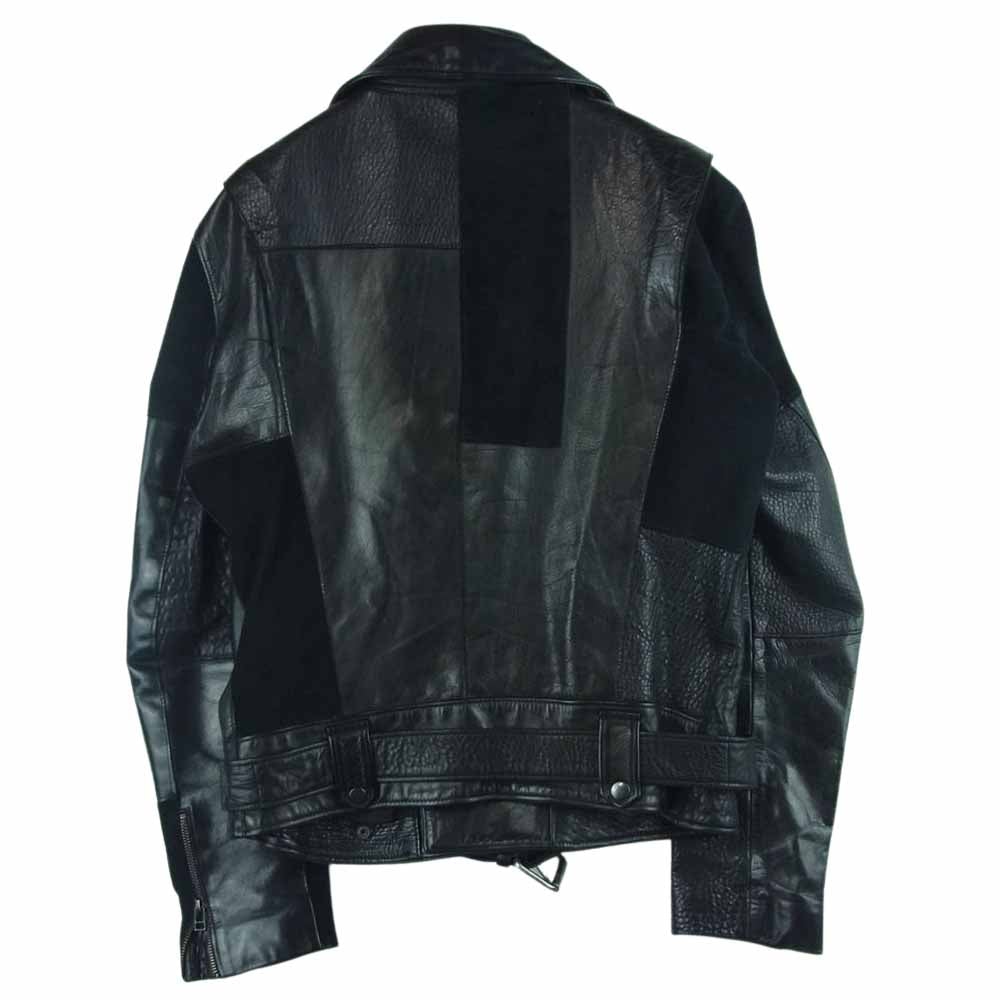 イーチアザー W13A22019ES 国内正規品 イーストランドタグ カウレザー スエード 異素材切替 パッチワーク ライダース ジャケット ブラック系 M【中古】