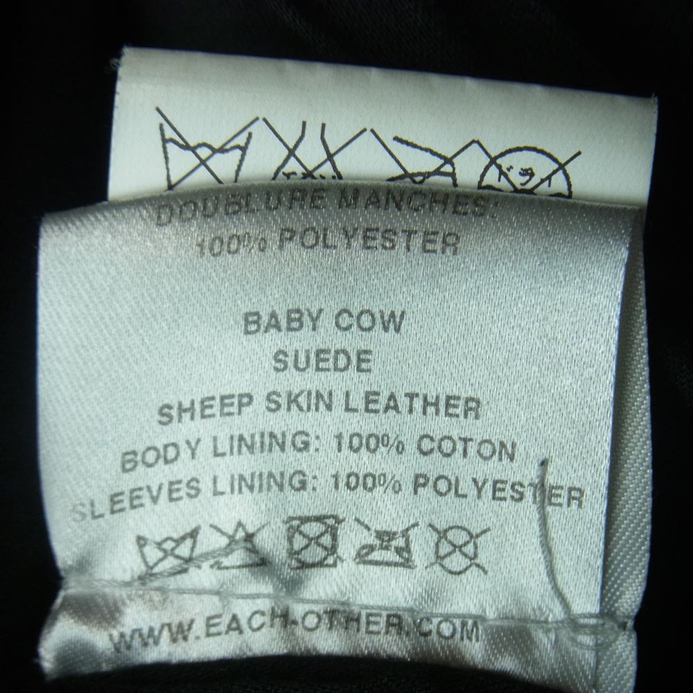 イーチアザー W13A22019ES 国内正規品 イーストランドタグ カウレザー スエード 異素材切替 パッチワーク ライダース ジャケット ブラック系 M【中古】