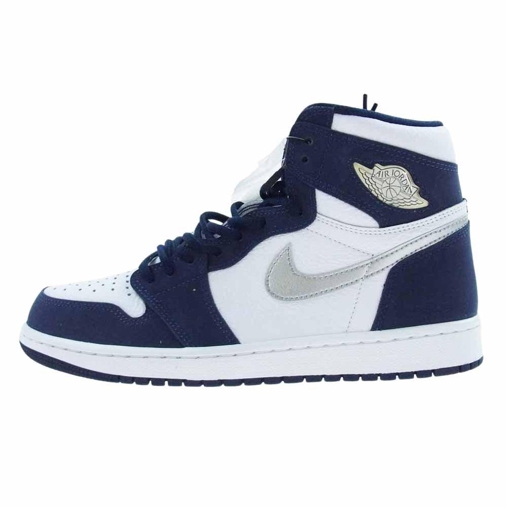 NIKE ナイキ DB5877-100 AIR JORDAN 1 AJ1 HIGH RETRO OG CO JP MIDNIGHT NAVY エアジョーダン レトロ ハイカット スニーカー ホワイト系 ネイビー系 ホワイト/ネイビー 27.5cm【新古品】【未使用】【中古】