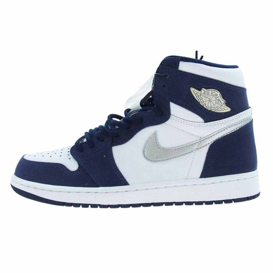 NIKE ナイキ DB5877-100 AIR JORDAN 1 AJ1 HIGH RETRO OG CO JP MIDNIGHT NAVY エアジョーダン レトロ ハイカット スニーカー ホワイト系 ネイビー系 ホワイト/ネイビー 27.5cm【新古品】【未使用】【中古】