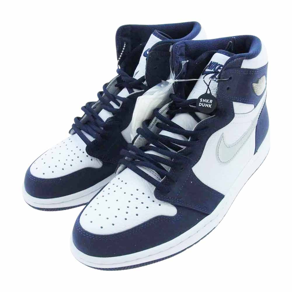 NIKE ナイキ DB5877-100 AIR JORDAN 1 AJ1 HIGH RETRO OG CO JP MIDNIGHT NAVY エアジョーダン レトロ ハイカット スニーカー ホワイト系 ネイビー系 ホワイト/ネイビー 27.5cm【新古品】【未使用】【中古】