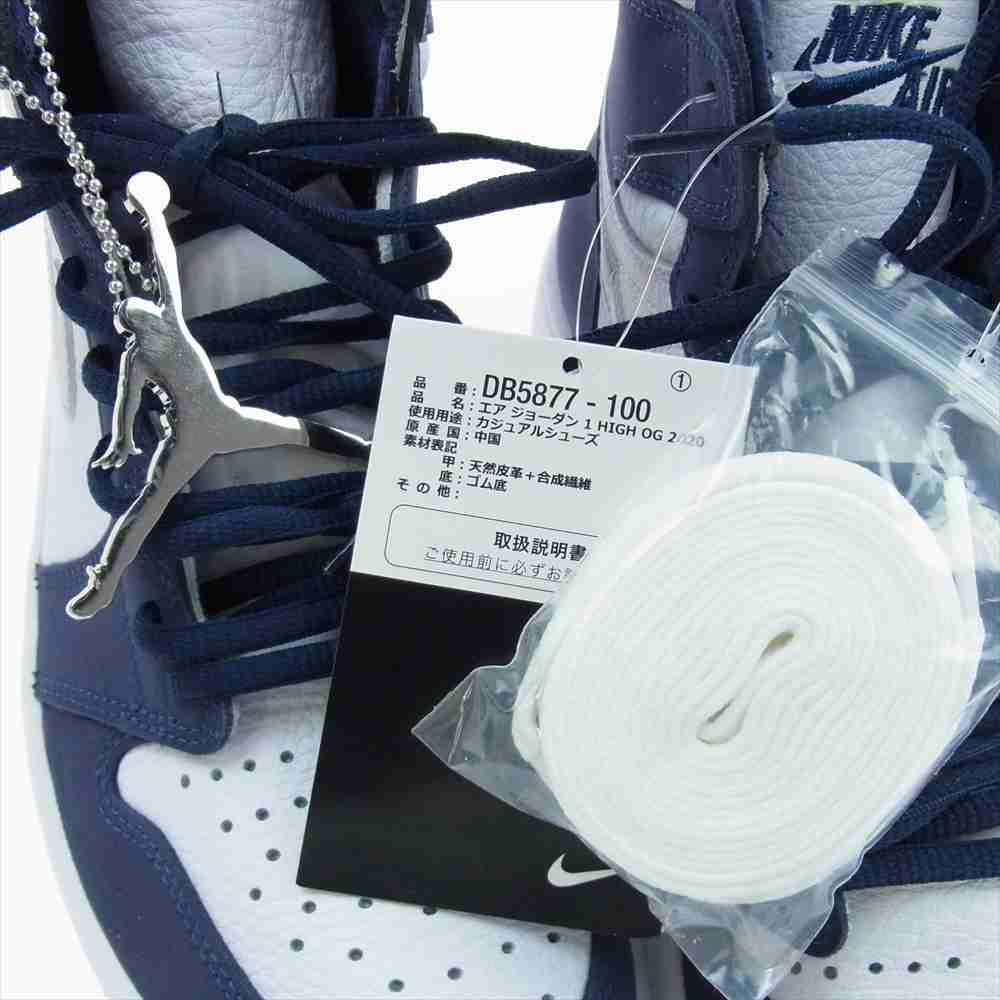 NIKE ナイキ DB5877-100 AIR JORDAN 1 AJ1 HIGH RETRO OG CO JP MIDNIGHT NAVY エアジョーダン レトロ ハイカット スニーカー ホワイト系 ネイビー系 ホワイト/ネイビー 27.5cm【新古品】【未使用】【中古】