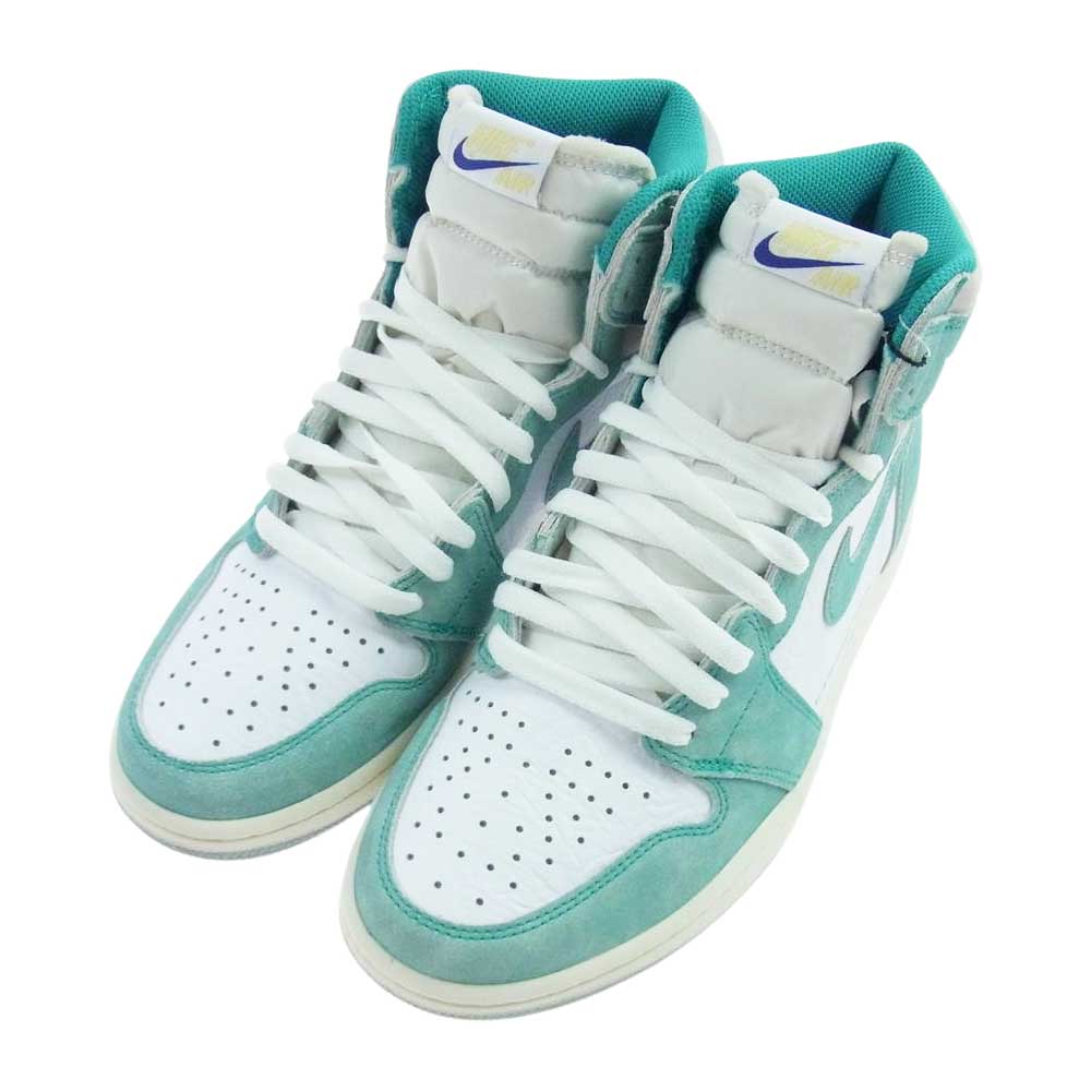 NIKE ナイキ 555088-311 AIR JORDAN 1 AJ1 RETRO HIGH OG TURBO GREEN エアジョーダン レトロ ハイカット スニーカー ターボグリーン ライトブルー系 27.5cm【極上美品】【中古】