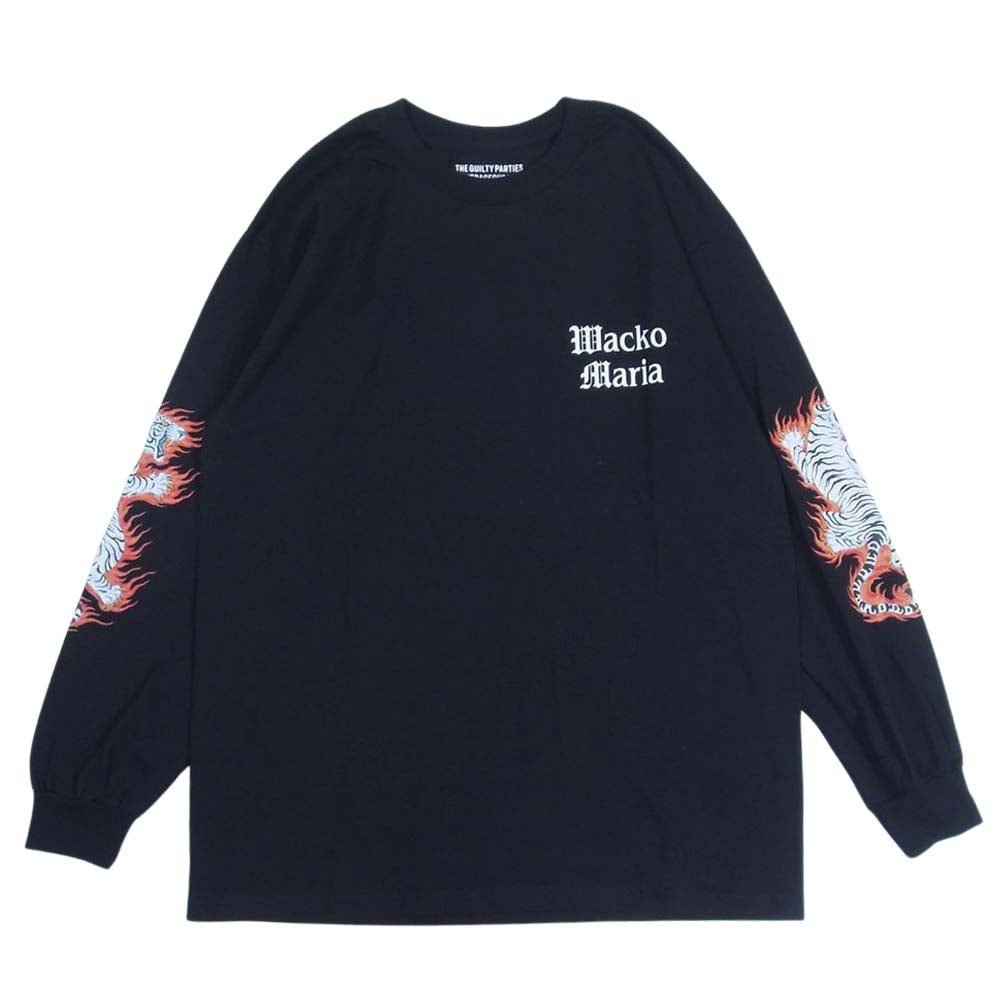 WACKO MARIA ワコマリア 22AW TIM LEHI CREW NECK LONG SLEEVE T-SHIRT Tシャツ 長袖 ブラック系 L【中古】