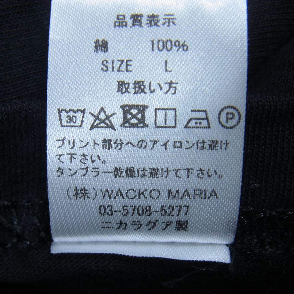 WACKO MARIA ワコマリア 22AW TIM LEHI CREW NECK LONG SLEEVE T-SHIRT Tシャツ 長袖 ブラック系 L【中古】